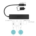 i-tec USB 3.0 HUB 3-Port With Card Reader OTG