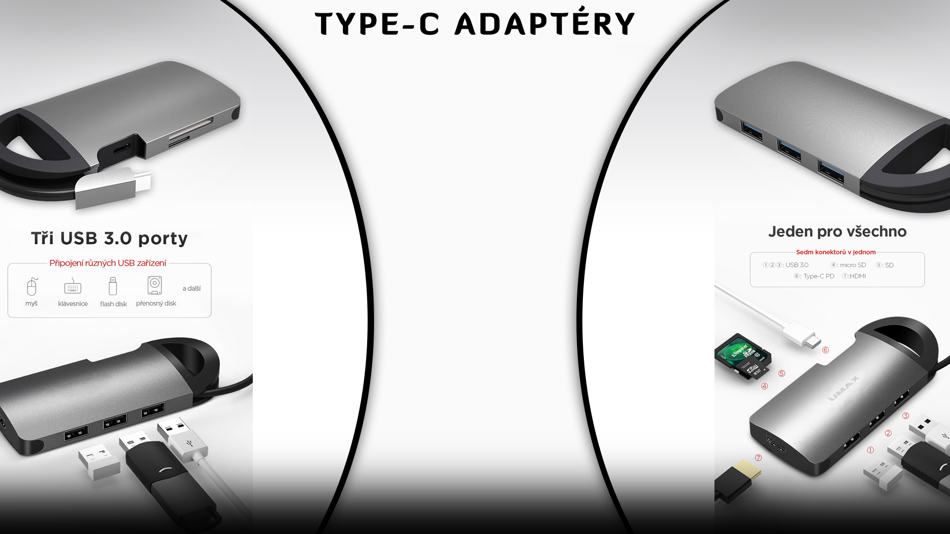 umax usb type c adaptéry